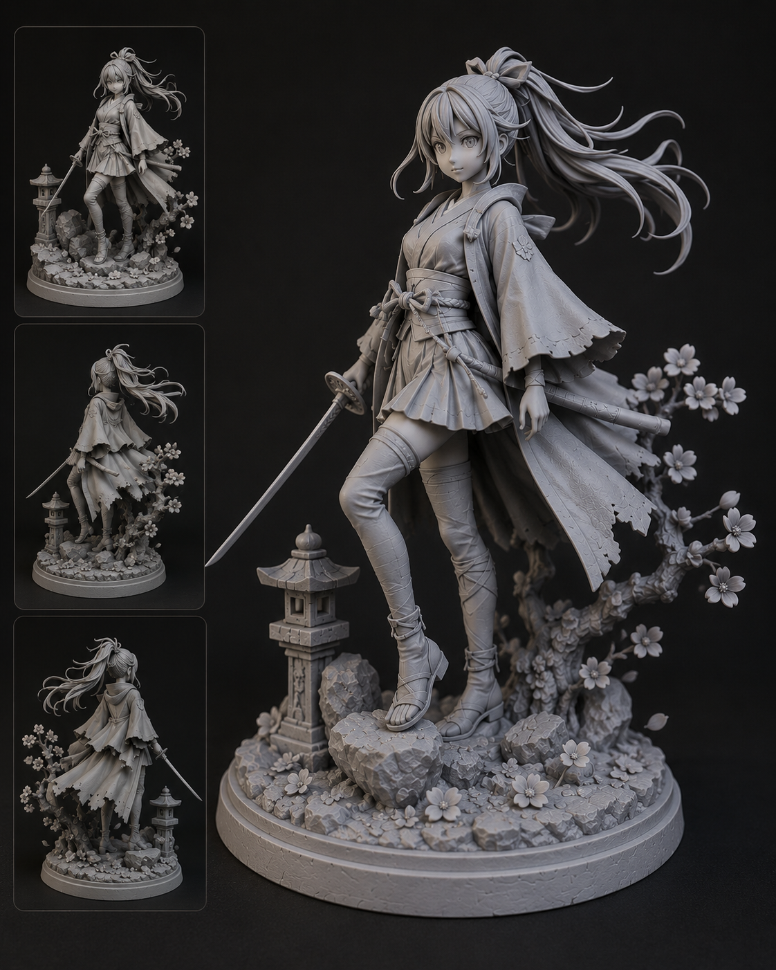Figura de arte japon&eacute;s impresa en 3D