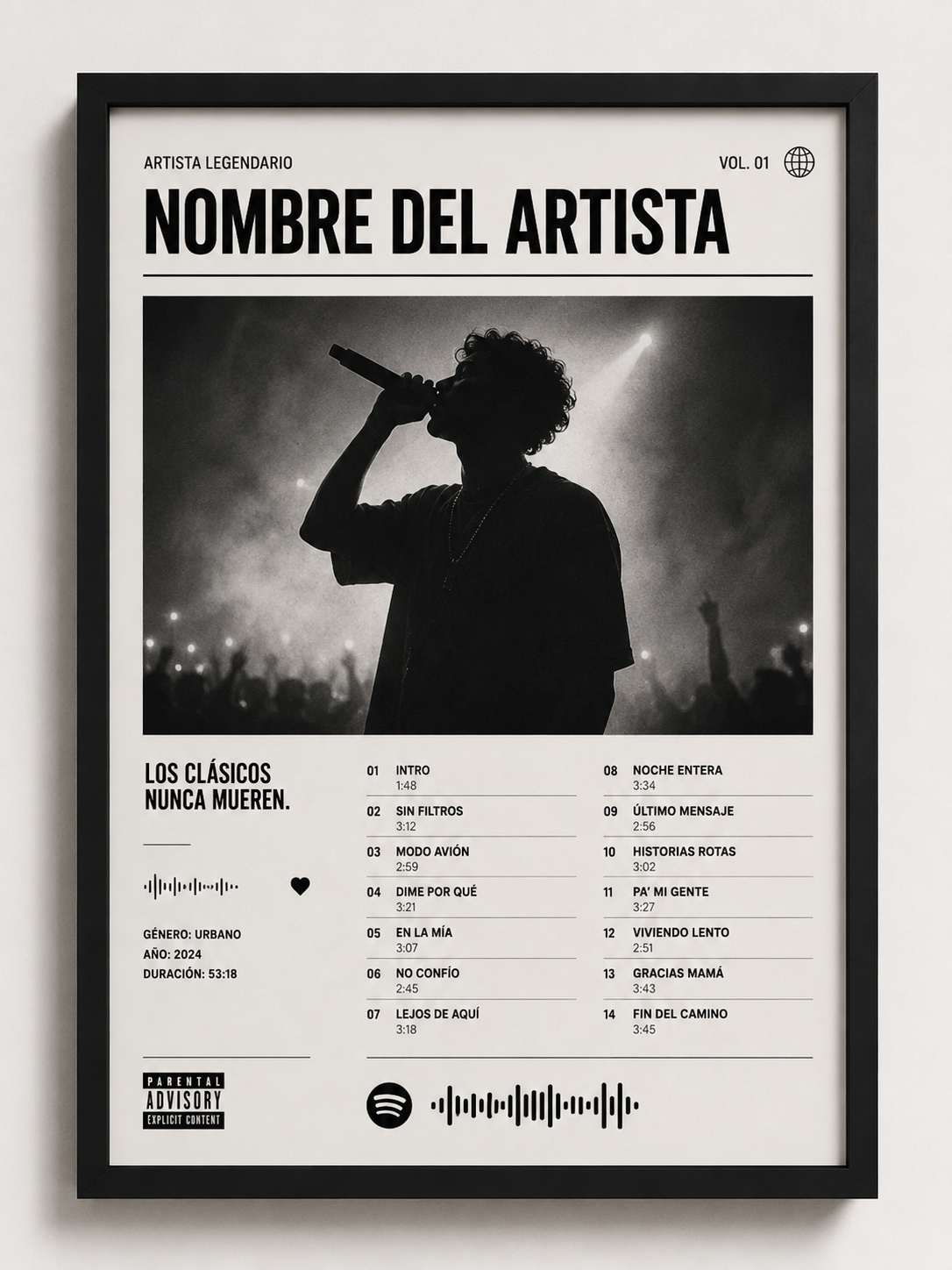 Cuadro 3D decorativo para colecci&oacute;n musical