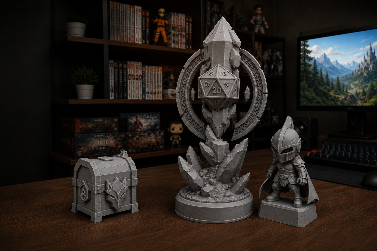 Pieza final de decoraci&oacute;n 3D terminada para vitrina o escritorio